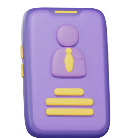 Employee Card On Phone  3D Icon