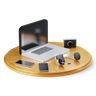 employee desk 3d logo