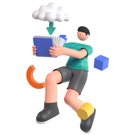 Employee Downloads File  3D Icon