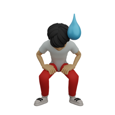 Employee exhausted due to workload  3D Icon