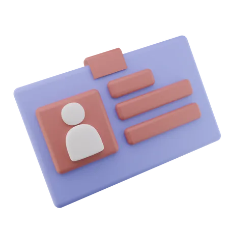 Employee ID card - 3D Icon  3D Icon