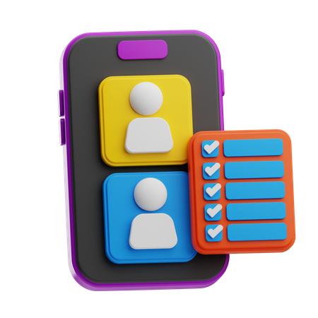 Employee List  3D Icon