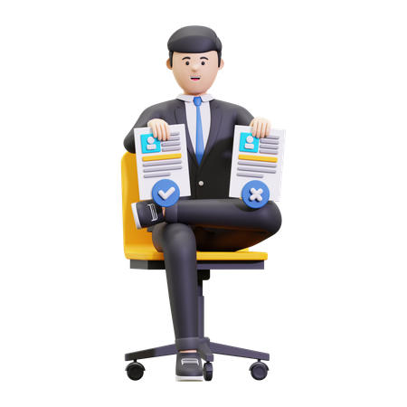 Employee Recruitment Selection  3D Illustration