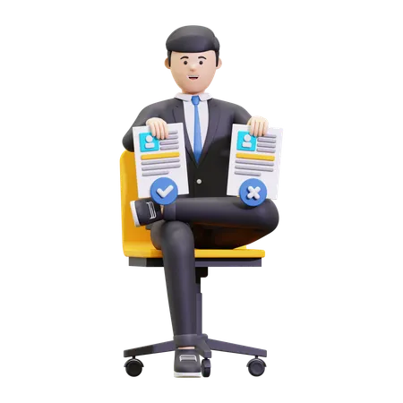 Employee Recruitment Selection 3D Illustration