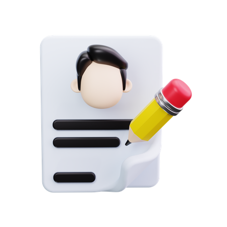 従業員履歴書  3D Icon