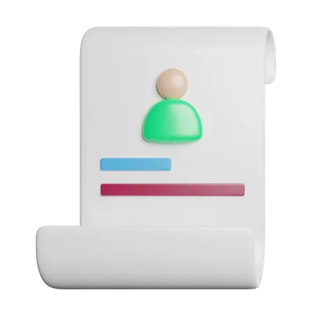 Employee Resume  3D Icon