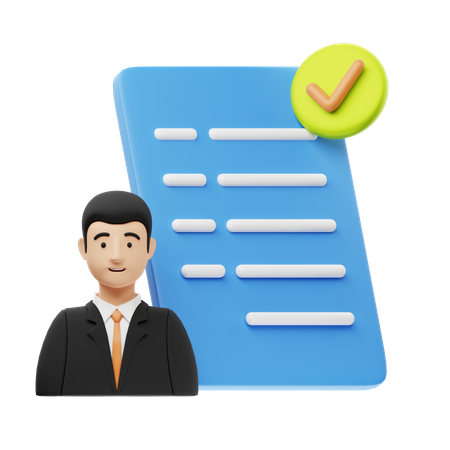 Employee Resume  3D Icon