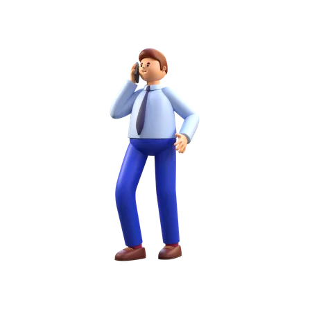Employee talking on phone 3D Illustration