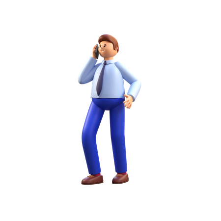 Employee talking on phone  3D Illustration