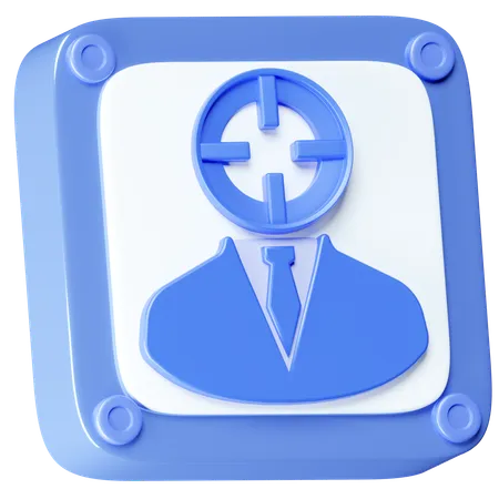 An Icon Showing A Businessman With A Target Mark Instead Of A Head Ideal For Targeting Or Goal Oriented Representations 3D Icon