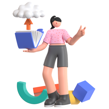 Employee Uploads File  3D Icon