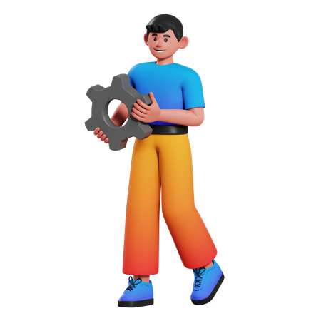 Employee with business strategy  3D Icon