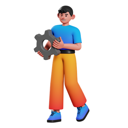 Employee with business strategy  3D Illustration