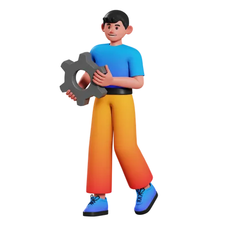 Employee with business strategy  3D Illustration