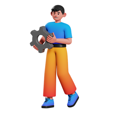 Employee with business strategy 3D Illustration