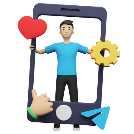 Employee work on User Engagement techniques  3D Illustration