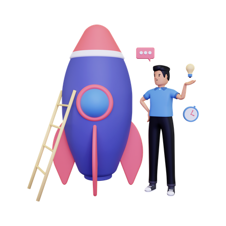 Employee working on new business  3D Icon