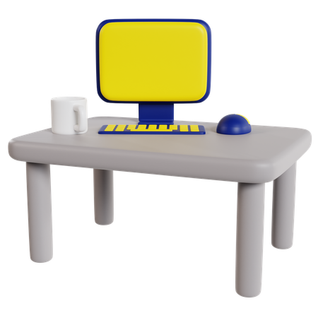 Employees desk  3D Icon