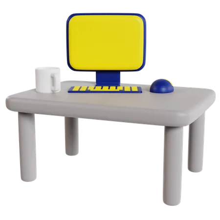 Employees desk  3D Icon