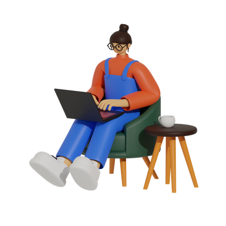 Empowering the Sofa-Bound Employee  3D Illustration