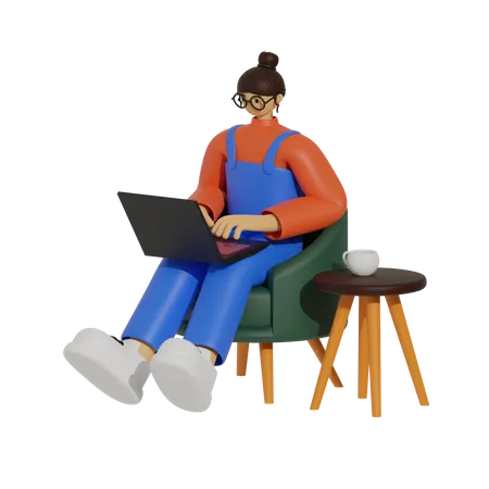 Empowering the Sofa-Bound Employee  3D Illustration