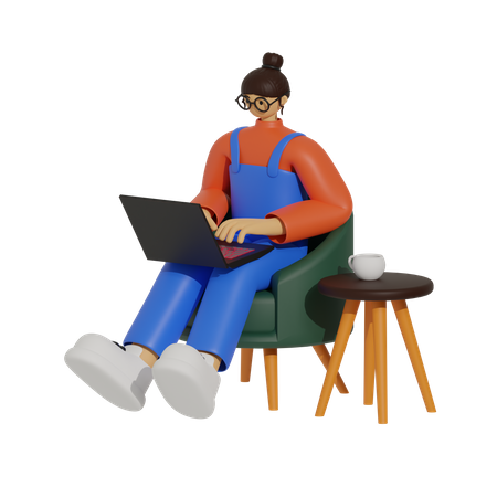 Empowering the Sofa-Bound Employee  3D Illustration