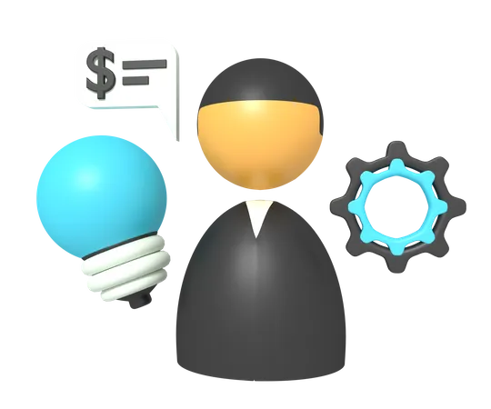 Empresario Empreendedor 3D Icon