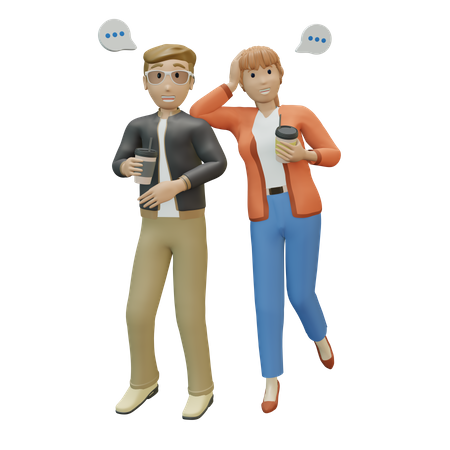 Empregado de negócios conversando durante o intervalo  3D Icon