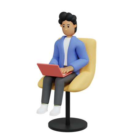 Empregado que trabalha  3D Icon