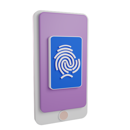 Empreintes digitales sur mobile  3D Icon