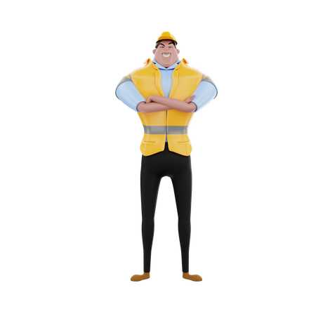 Empreiteiro dobrando as mãos  3D Icon