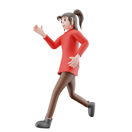 Mujer de negocios corriendo  3D Illustration