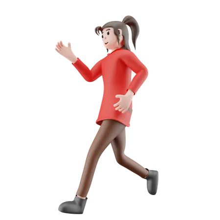 Mujer de negocios corriendo  3D Illustration