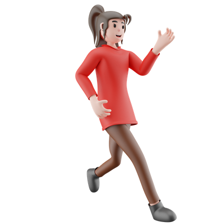 Mujer de negocios corriendo  3D Illustration