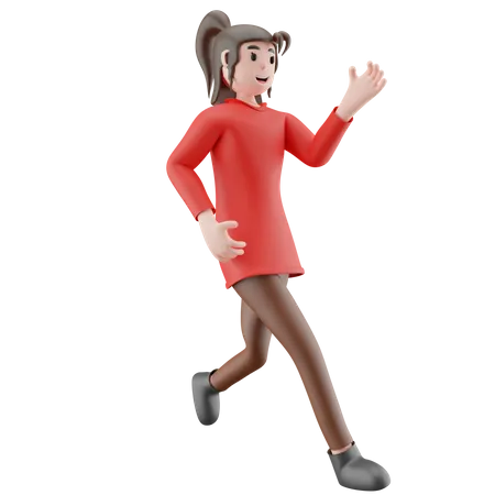 Mujer de negocios corriendo  3D Illustration