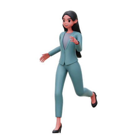 Mujer de negocios corriendo  3D Illustration