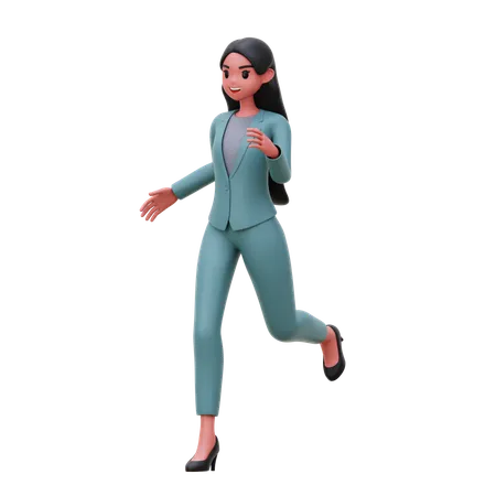 Mujer de negocios corriendo  3D Illustration