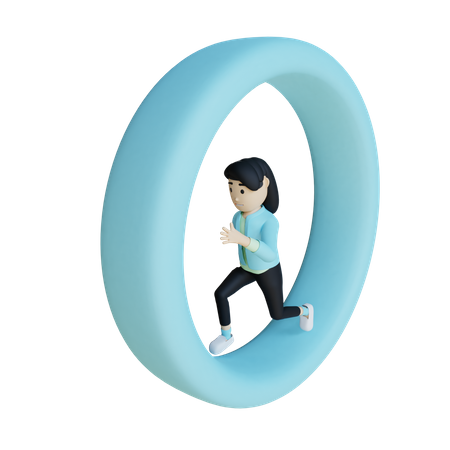 Empresaria corriendo en el circuito  3D Icon