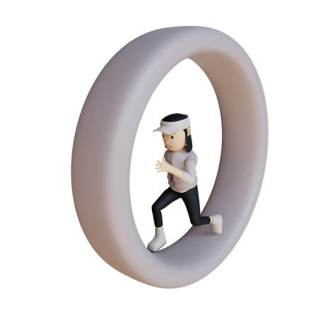 Empresaria en bucle  3D Icon