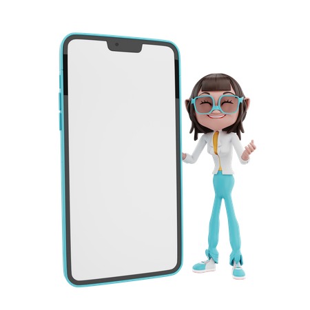 Empresária explica pelo celular  3D Icon