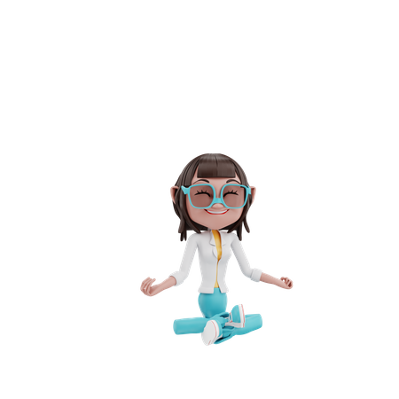 Empresária fazendo ioga  3D Icon