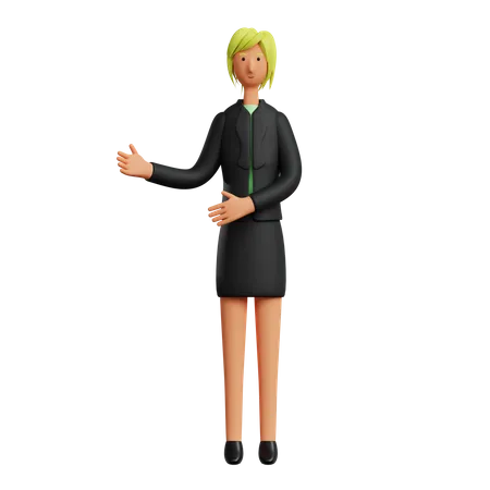 Mujer de negocios hablando  3D Illustration