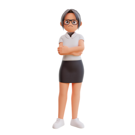 Empresária irritada  3D Icon