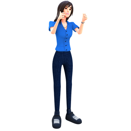 Empresária mostrando o polegar duplo para cima  3D Icon