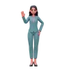 Empresária mostrando saudações