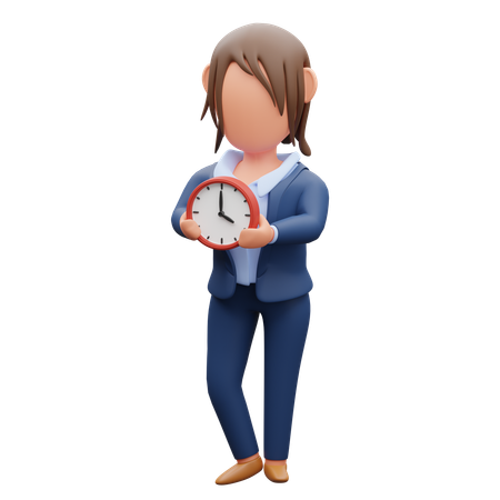 Empresaria, proceso de llevar, reloj  3D Icon