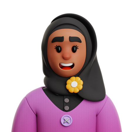 Mujer de negocios, llevando, hijabbufanda  3D Icon