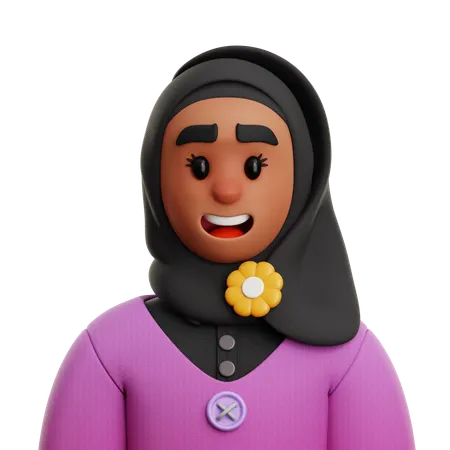 Empresária usando lenço hijab  3D Icon