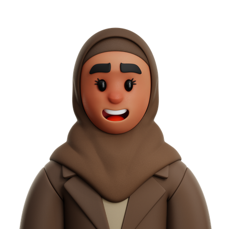Empresária usando lenço hijab  3D Icon