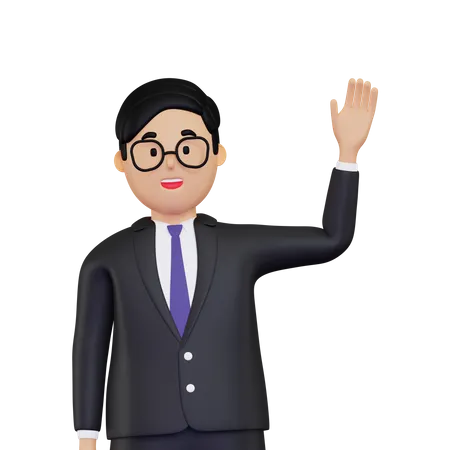 Homem De Negocios Acenando Com A Mao 3D Illustration
